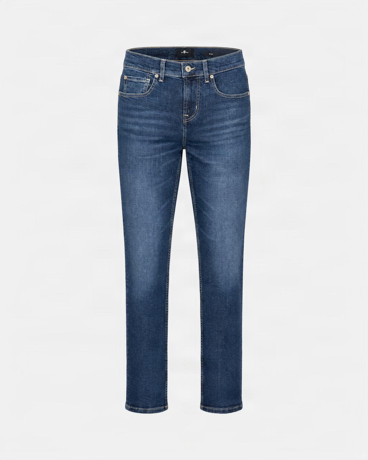 JEAN 7 ALL FOR MANKIND SLIMMY FORGE  BLEU Délavé