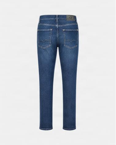 JEAN 7 ALL FOR MANKIND SLIMMY FORGE  BLEU Délavé