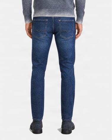 JEAN 7 ALL FOR MANKIND SLIMMY FORGE  BLEU Délavé