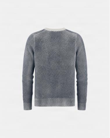 PULL COL ROND AROVESCIO CHINE/REVERIBLE BLEU