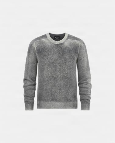 PULL COL ROND AROVESCIO CHINE/REVERIBLE GRIS