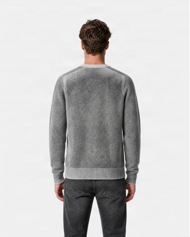 PULL COL ROND AROVESCIO CHINE/REVERIBLE GRIS