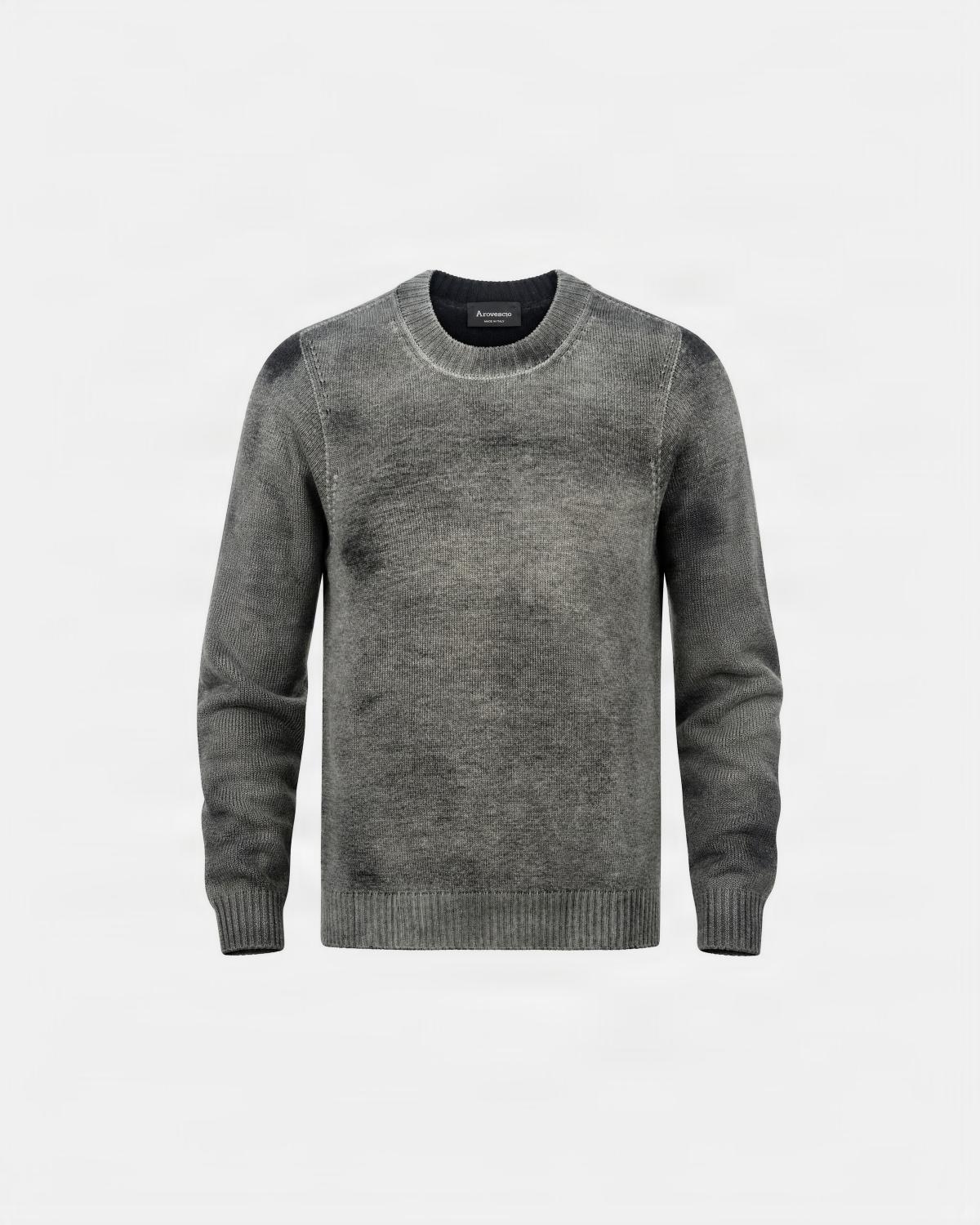 PULL COL ROND AROVESCIO /REVERIBLE VERT