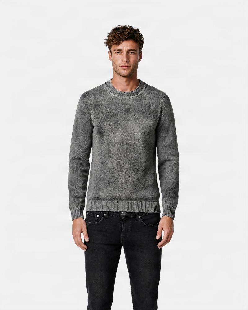 PULL COL ROND AROVESCIO /REVERIBLE VERT