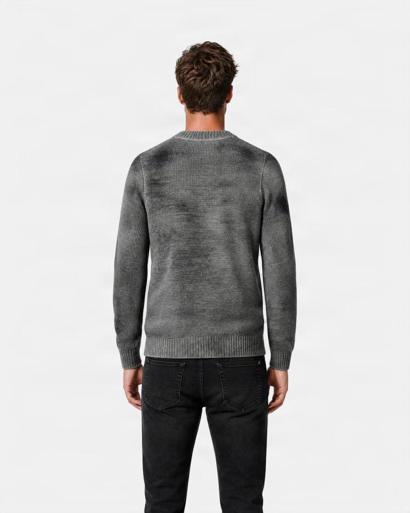 PULL COL ROND AROVESCIO /REVERIBLE VERT