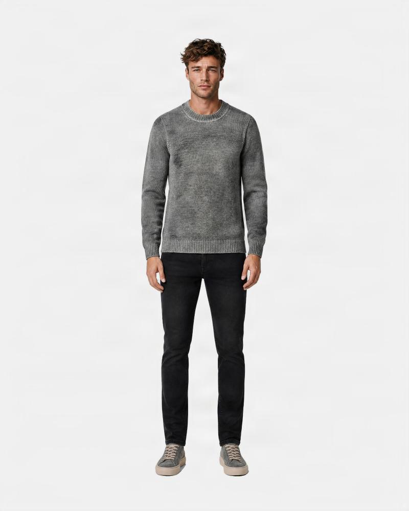 PULL COL ROND AROVESCIO /REVERIBLE VERT