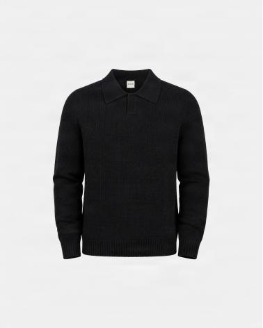 PULL POLO ASPESI COL OUVERT NOIR