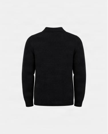 PULL POLO ASPESI COL OUVERT NOIR