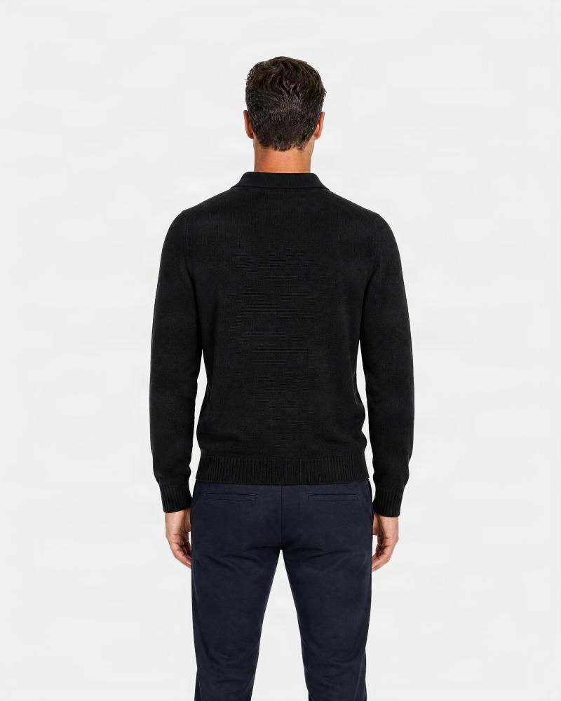 PULL POLO ASPESI COL OUVERT NOIR