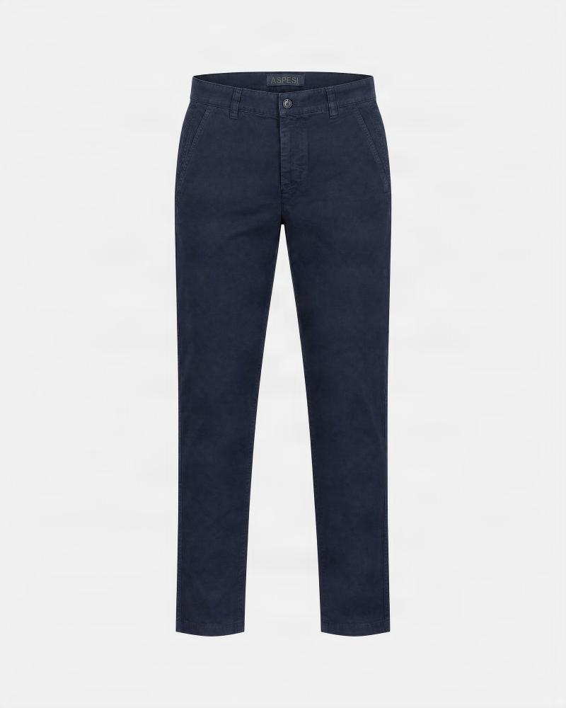 PANTALON ASPESI CHINO EN GABARDINE DE COTON MARINE