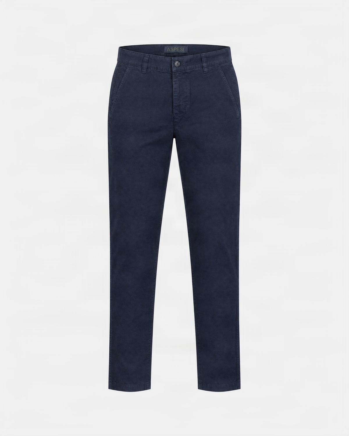 PANTALON ASPESI CHINO EN GABARDINE DE COTON MARINE