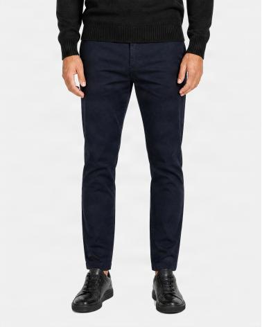 PANTALON ASPESI CHINO EN GABARDINE DE COTON MARINE