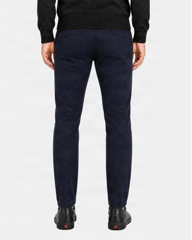 PANTALON ASPESI CHINO EN GABARDINE DE COTON MARINE