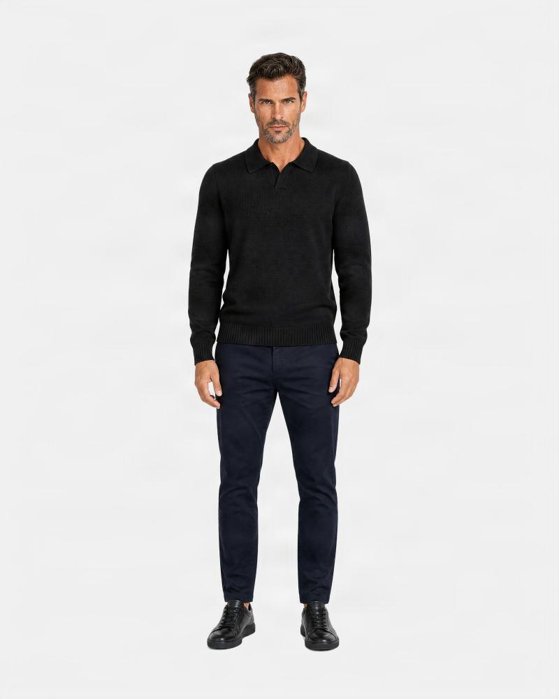 PANTALON ASPESI CHINO EN GABARDINE DE COTON MARINE