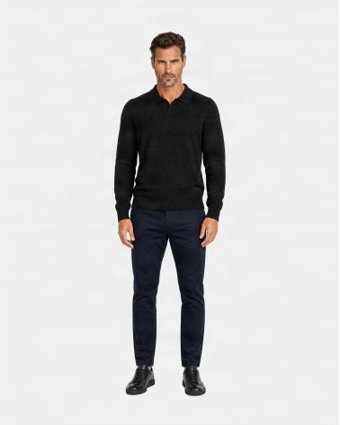 PANTALON ASPESI CHINO EN GABARDINE DE COTON MARINE