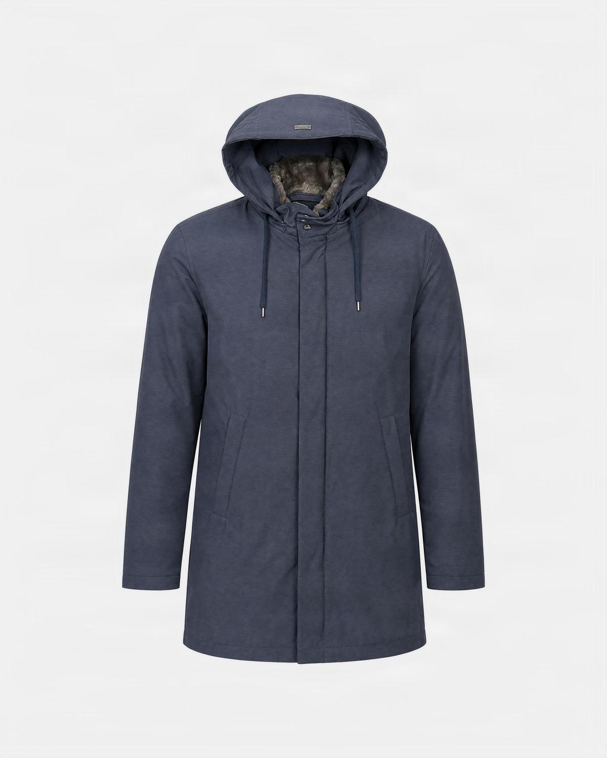 PARKA RESORT EN NYLON STRETCH EFFET CHINÉ ET LIGHT FAUX FUR