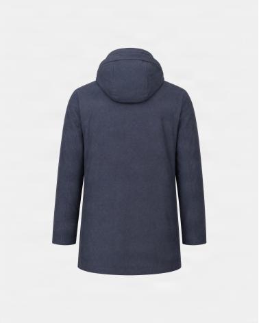 PARKA RESORT EN NYLON STRETCH EFFET CHINÉ ET LIGHT FAUX FUR