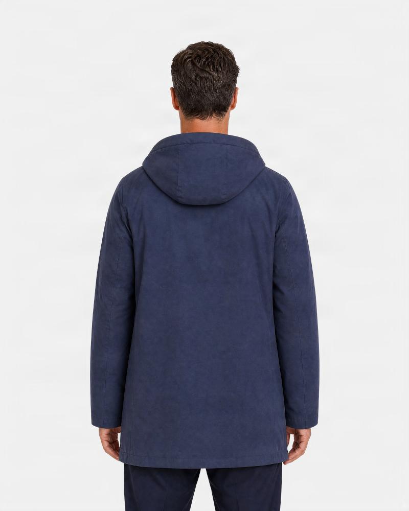 PARKA RESORT EN NYLON STRETCH EFFET CHINÉ ET LIGHT FAUX FUR