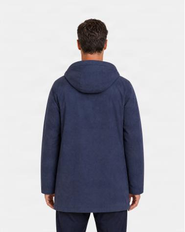 PARKA RESORT EN NYLON STRETCH EFFET CHINÉ ET LIGHT FAUX FUR