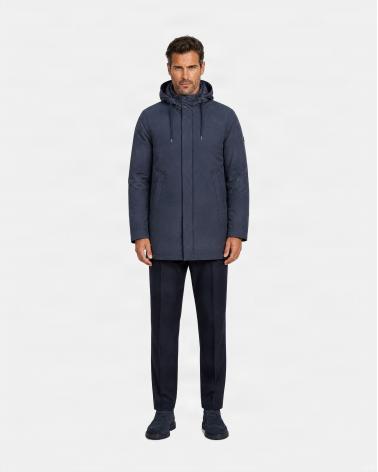 PARKA RESORT EN NYLON STRETCH EFFET CHINÉ ET LIGHT FAUX FUR