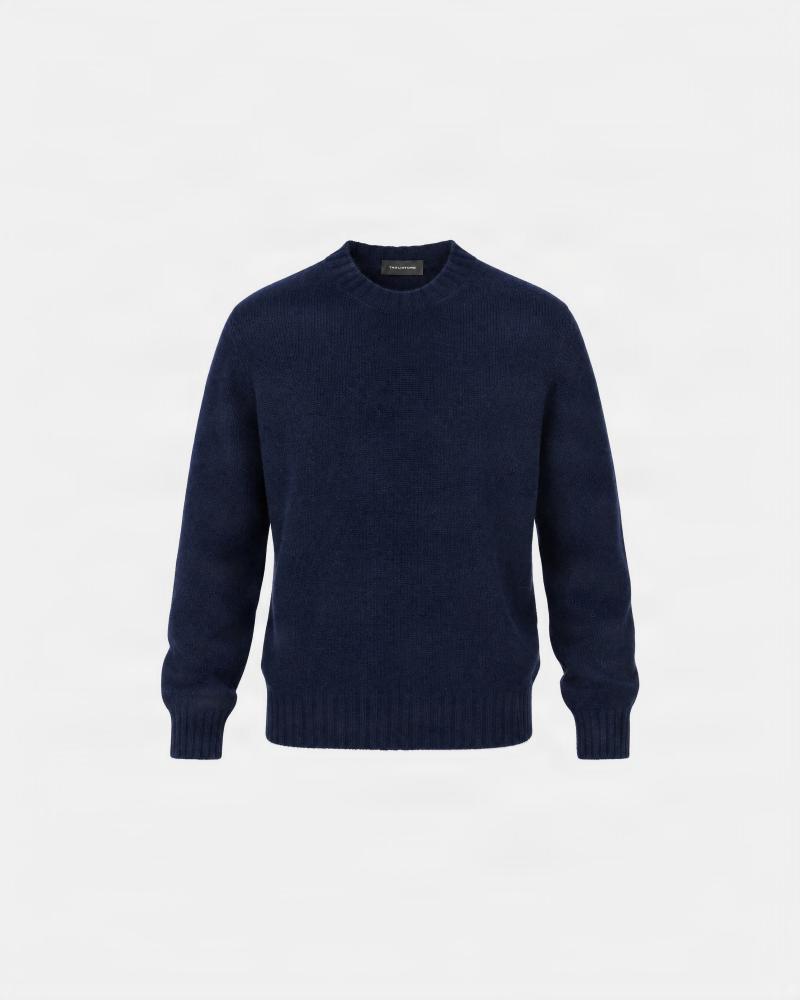 PULL COL ROND TAGLIATORE NOBHIL PUR CASHMERE MARINE