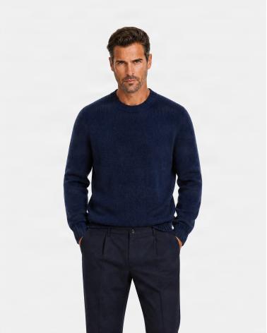 PULL COL ROND TAGLIATORE NOBHIL PUR CASHMERE MARINE