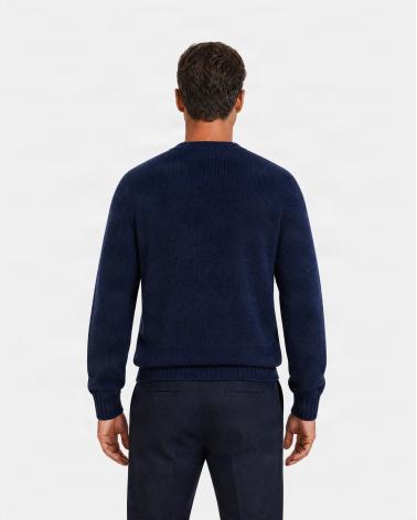 PULL COL ROND TAGLIATORE NOBHIL PUR CASHMERE MARINE