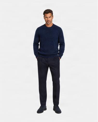 PULL COL ROND TAGLIATORE NOBHIL PUR CASHMERE MARINE