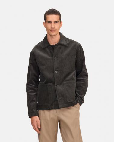 SURCHEMISE NN.07 VELOURS MORGAN  DARK ARMY KAKI