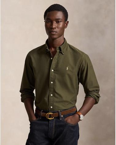 CHEMISE RALPH LAUREN OXFORD OLIVE KAKI