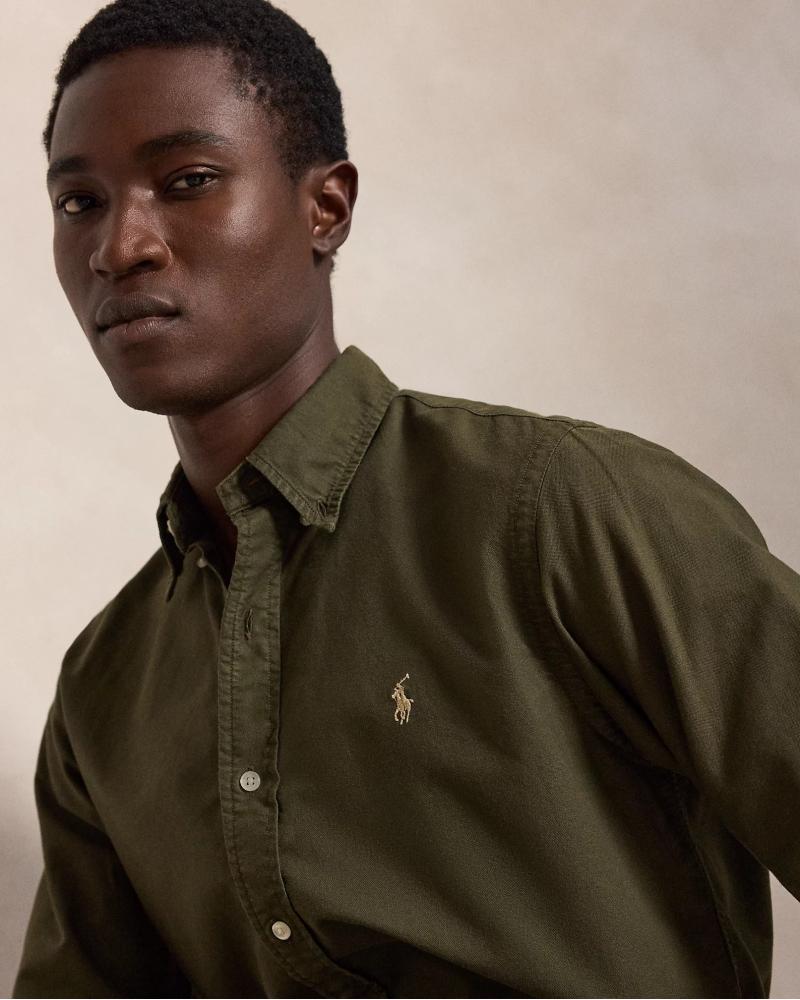 CHEMISE RALPH LAUREN OXFORD OLIVE KAKI