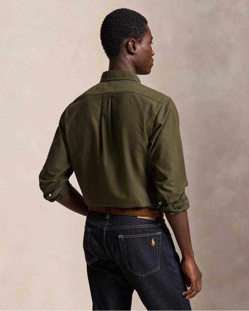 CHEMISE RALPH LAUREN OXFORD OLIVE KAKI