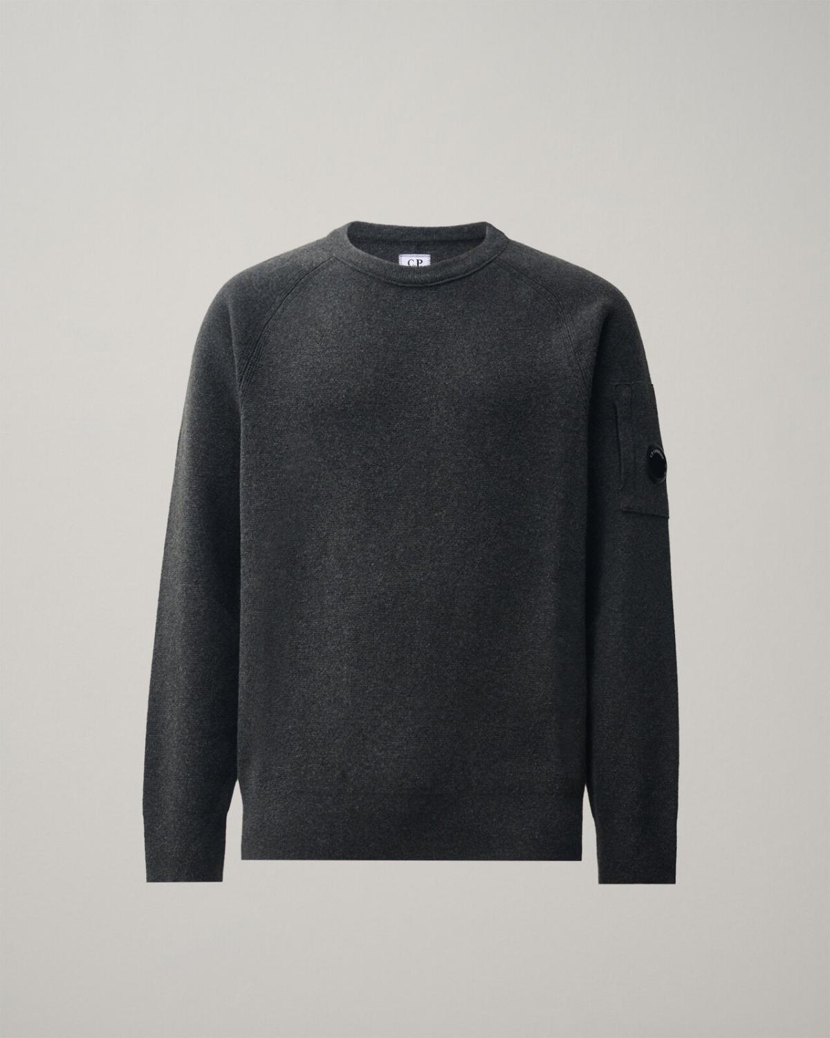 PULL COL ROND CP COMPANY CMKN096A DARK SHADOW GRIS 