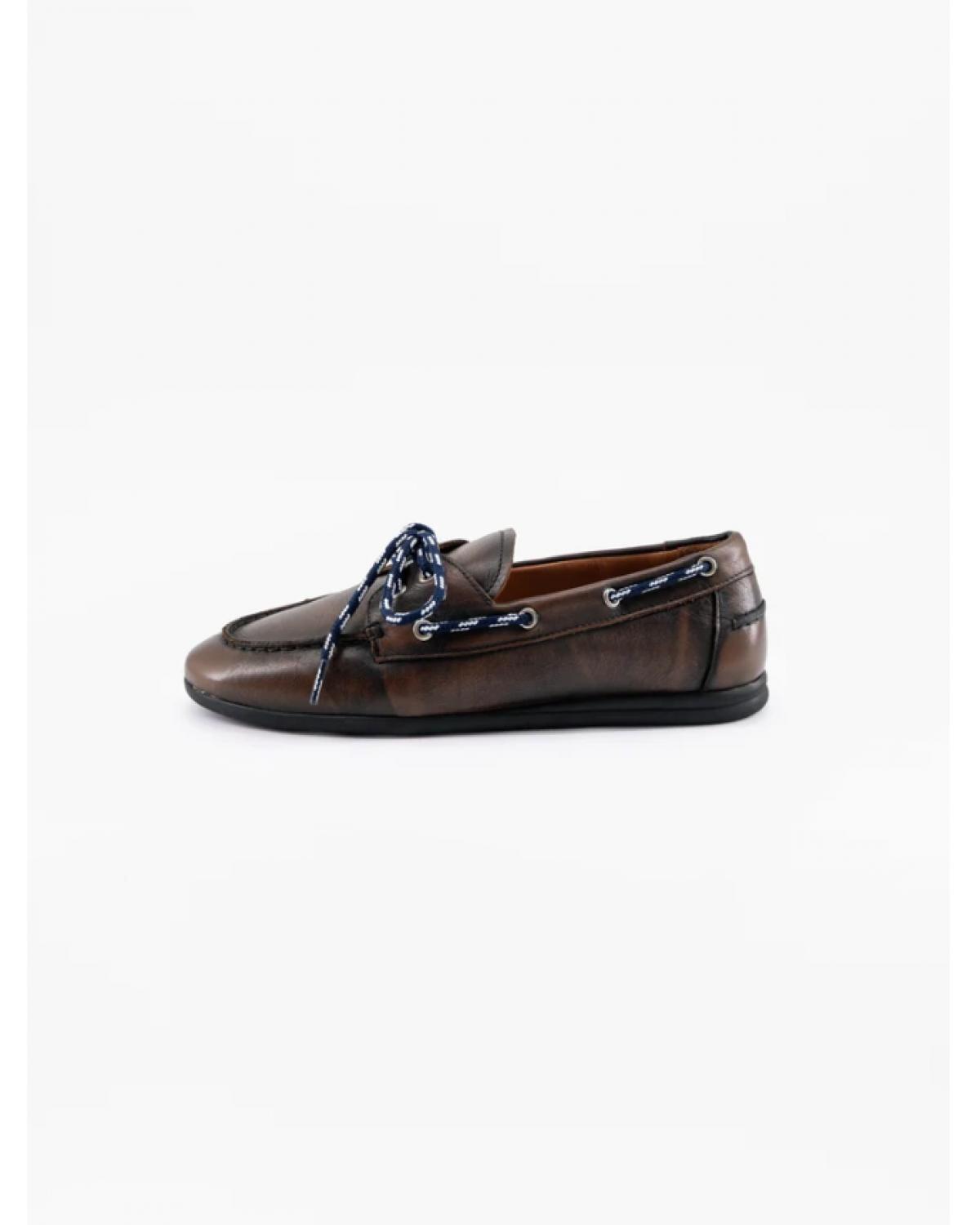 MOCASSIN TORAL  HARVEY CUIR POLI BRUN-MARRON