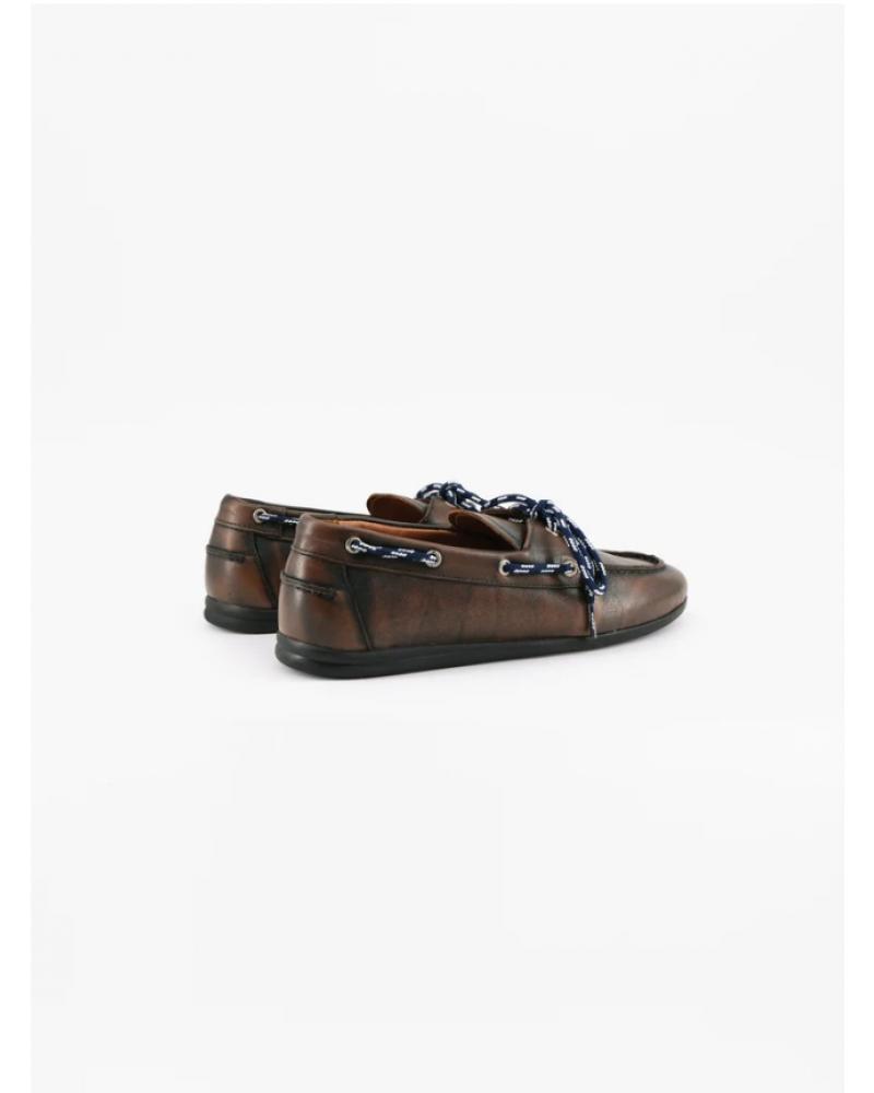MOCASSIN TORAL  HARVEY CUIR POLI BRUN-MARRON