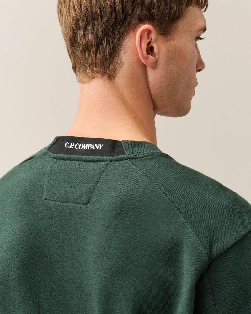 SWEAT C.P.COMPANY DIAGONAL RAISED CREWNECK SS713A  697 VERT