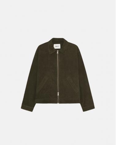 BLOUSON N.N.07 PETRUS SUEDE SHADOW MOSS KAKI