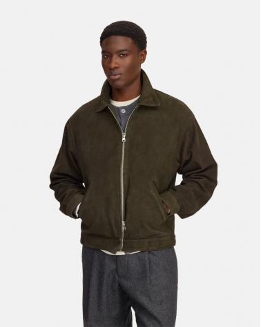 BLOUSON N.N.07 PETRUS SUEDE SHADOW MOSS KAKI