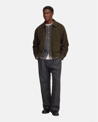 BLOUSON N.N.07 PETRUS SUEDE SHADOW MOSS KAKI