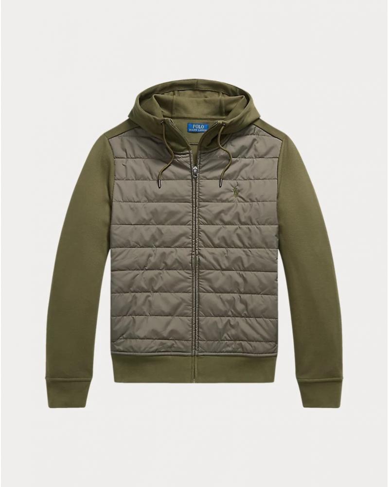 SWEAT RALPH LAUREN  ZIPPE HYBRIDE OLIVE KAKI