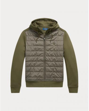 SWEAT RALPH LAUREN  ZIPPE HYBRIDE OLIVE KAKI
