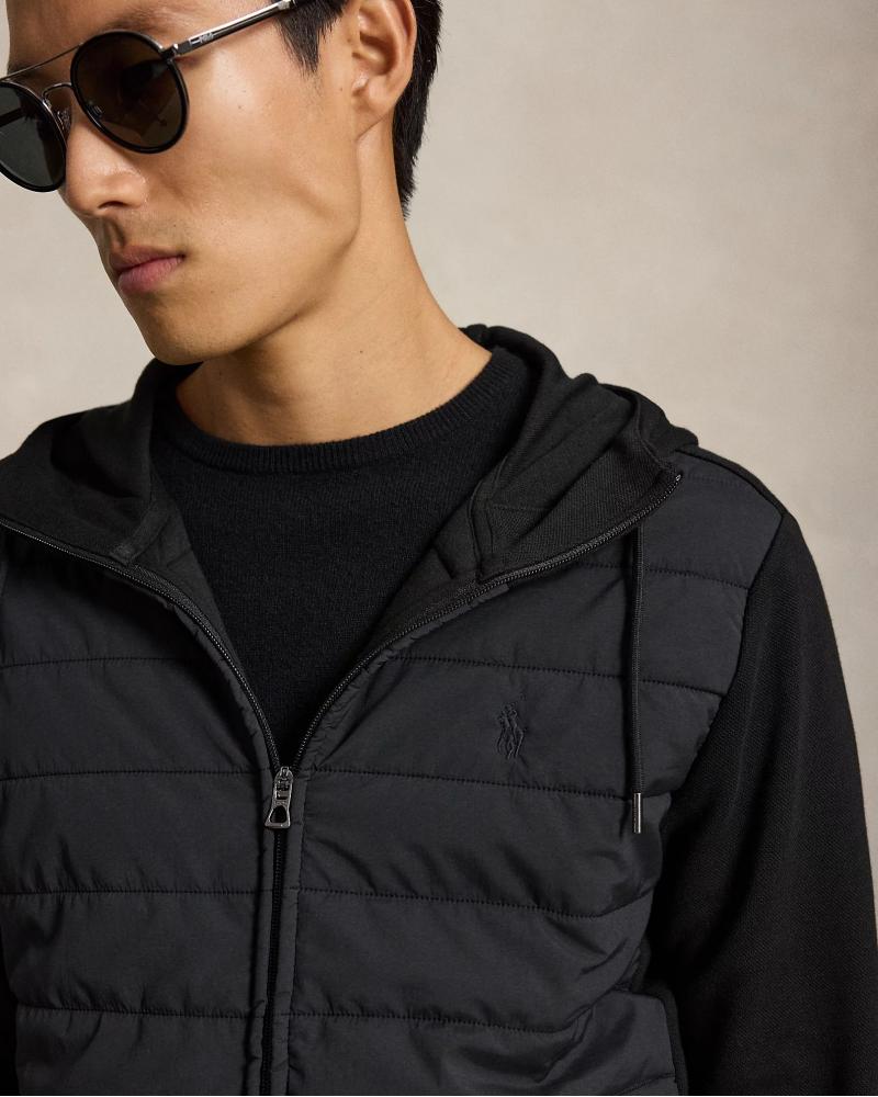 SWEAT RALPH LAUREN  ZIPPÈ HYBRIDE NOIR