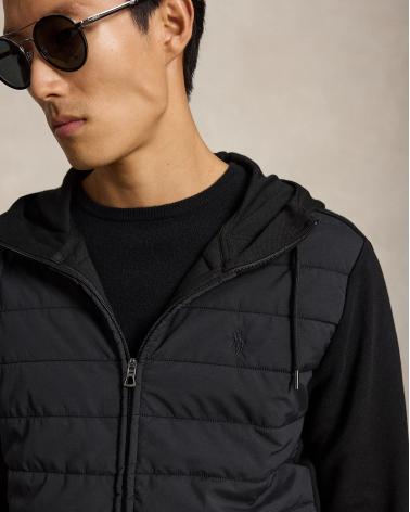 SWEAT RALPH LAUREN  ZIPPÈ HYBRIDE NOIR