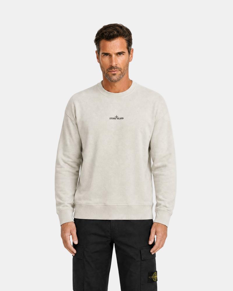 SWEAT STONE ISLAND COL ROND 6100039 S0477  00095 BEIGE