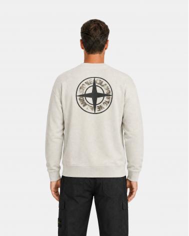 SWEAT STONE ISLAND COL ROND 6100039 S0477  00095 BEIGE