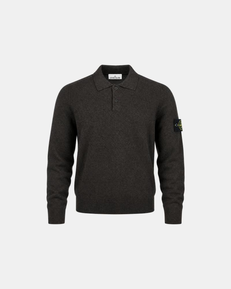 PULL POLO STONE ISLAND 5100018  S00B4  0M62 MARRON MELANGE