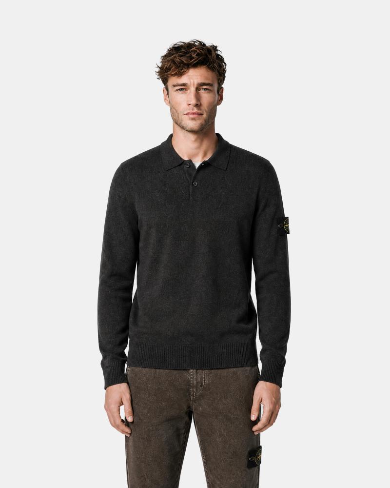 PULL POLO STONE ISLAND 5100018  S00B4  0M62 MARRON MELANGE