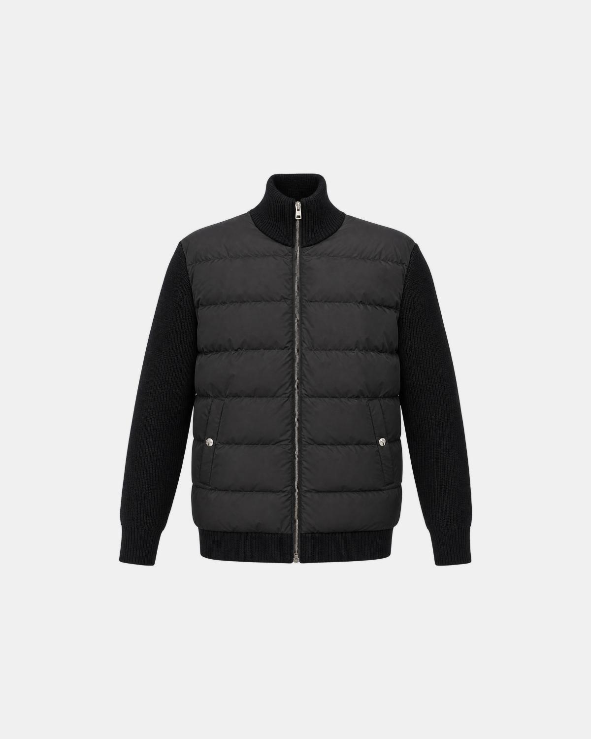 BLOUSON HERNO BI MATIERE MAILLE /NYLON NOIR