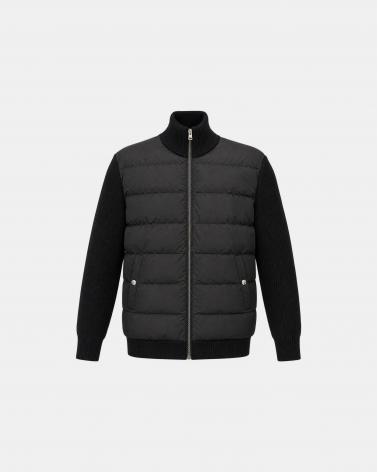 BLOUSON HERNO BI MATIERE MAILLE /NYLON NOIR