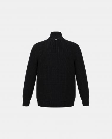 BLOUSON HERNO BI MATIERE MAILLE /NYLON NOIR